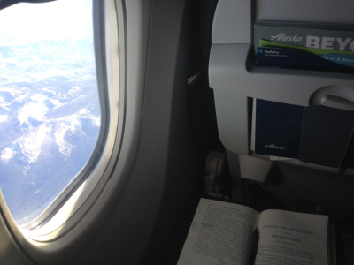 Getting some reading in while flying over the western US